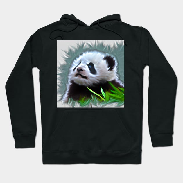 Baby Panda Painting Hoodie by KayBee Gift Shop